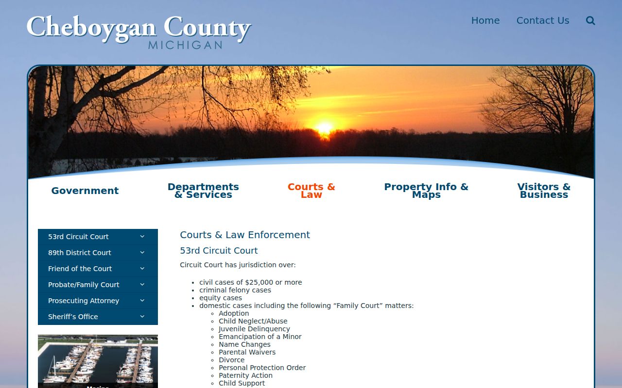 Cheboygan County criminal records courts and law enforcement overview